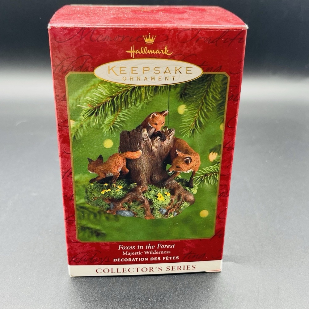Hallmark Keepsake Foxes in the Forest 2000 Majestic Wilderness Ornament READ